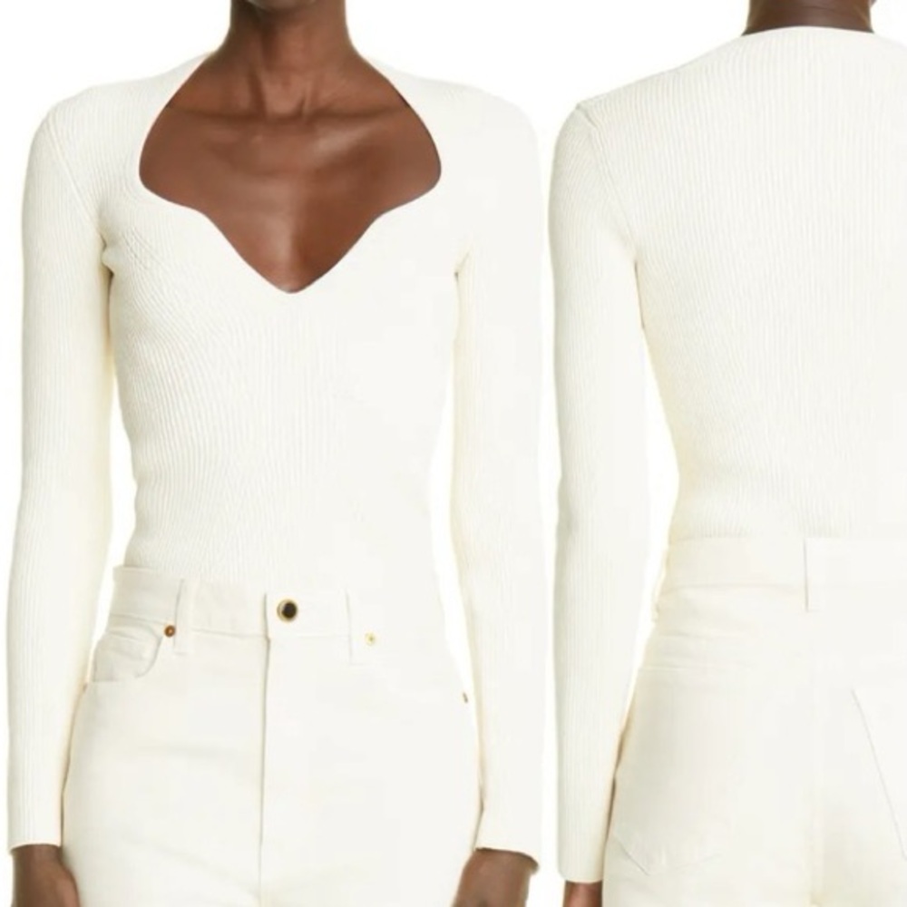Khaite “The Kirah Rib Sweater” - Ivory | Women’s Size Medium